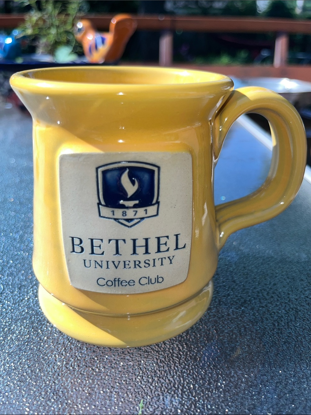 Deneen Pottery Bethel University‎ Coffee Club Yellow Ceramic Mug